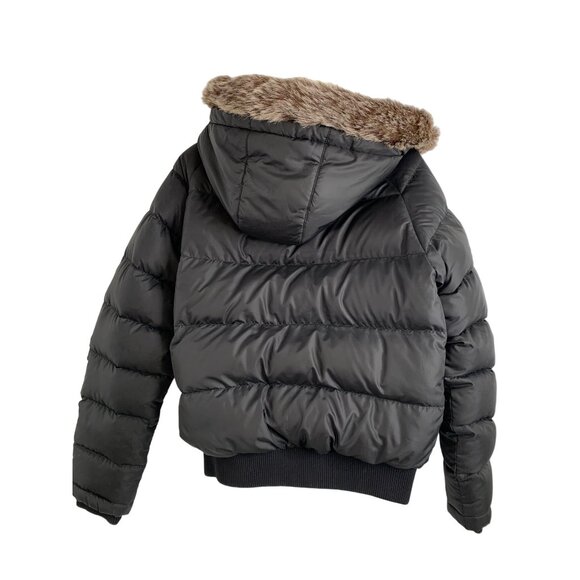 Women's Ralph Lauren Polo, Black Puffer Jacket with Faux Fur Hood - Picture 10 of 12